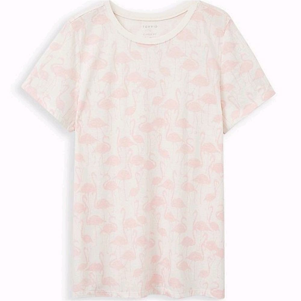 Torrid Vintage Tee-triblend jersey white flamingo size 4X